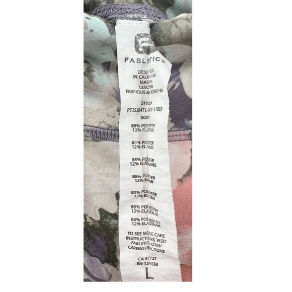 Fabletics Salar Solid powerhold ankle leggings large floral activewear workout - Picture 2 of 6